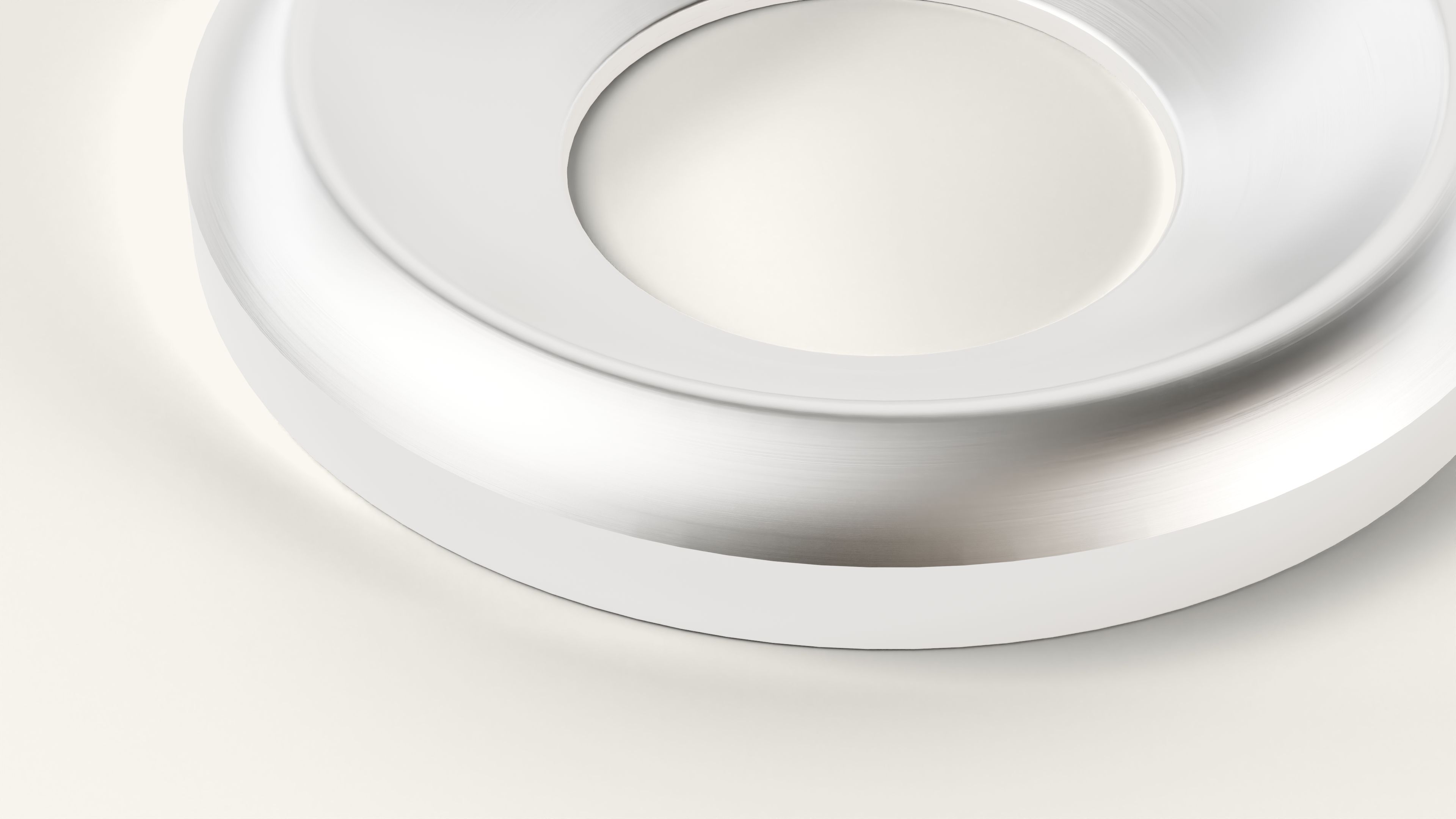 Close up of the brushed metal dish
